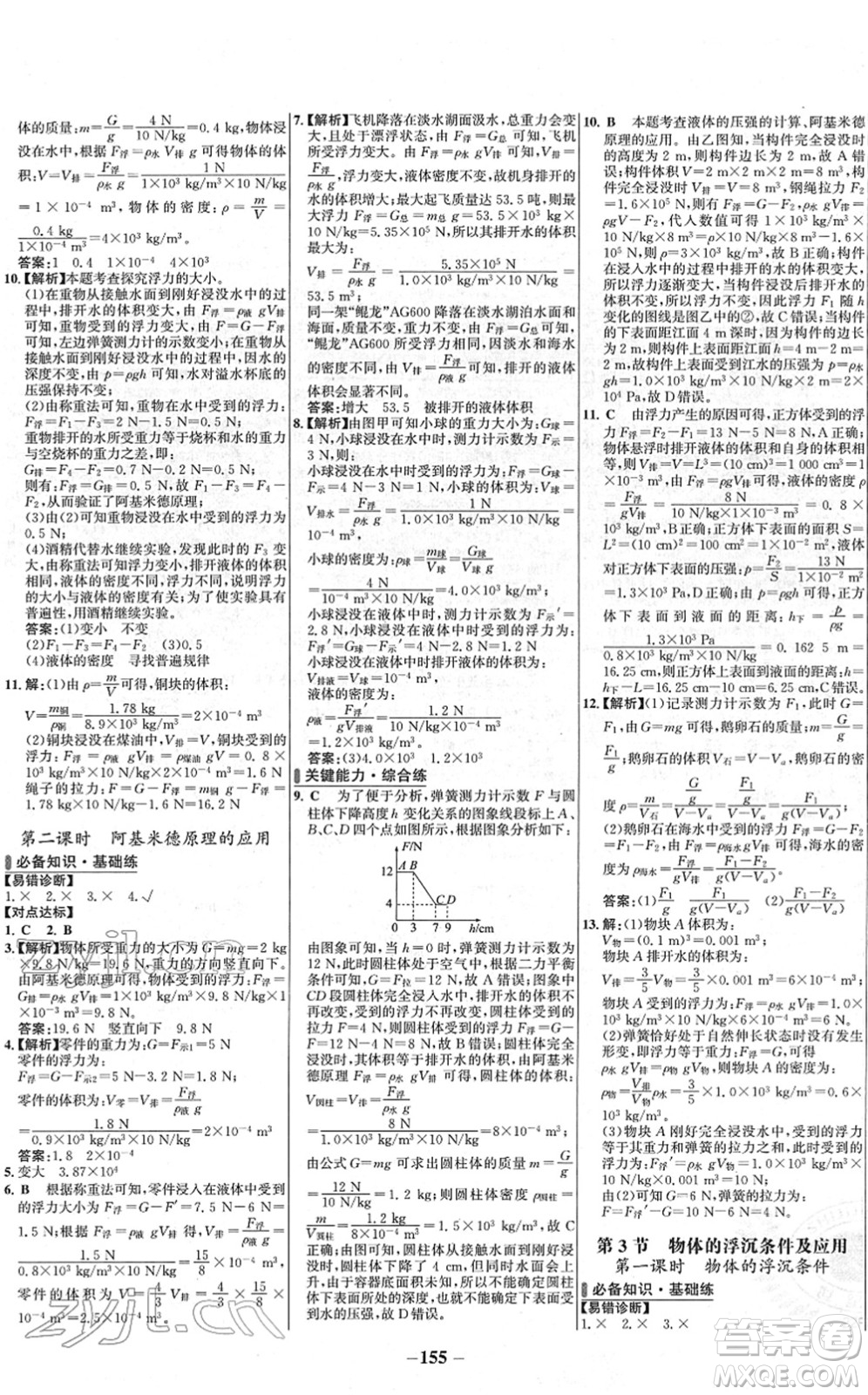 延邊大學出版社2022世紀金榜百練百勝八年級物理下冊RJ人教版答案