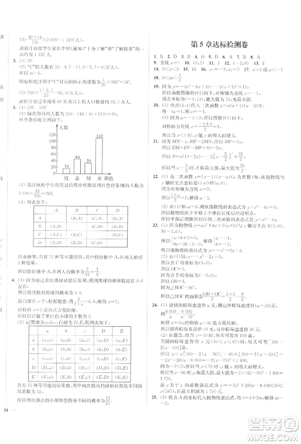 沈陽出版社2022南通小題課時(shí)作業(yè)本九年級(jí)下冊(cè)數(shù)學(xué)蘇科版參考答案