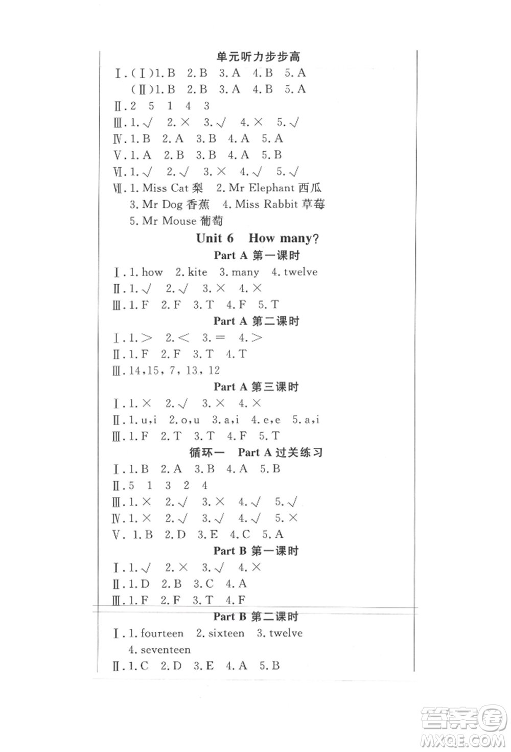 西安出版社2022狀元坊全程突破導(dǎo)練測三年級下冊英語人教版東莞專版參考答案