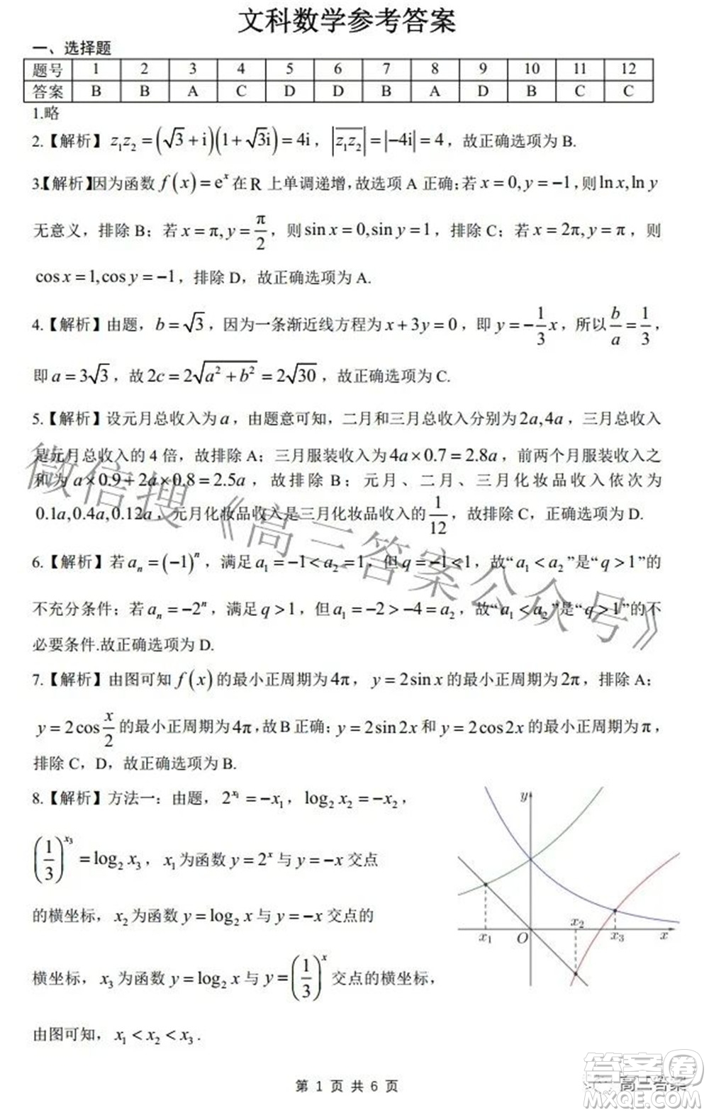 2022屆安徽省皖江名校高三最后一卷文科數(shù)學試題及答案