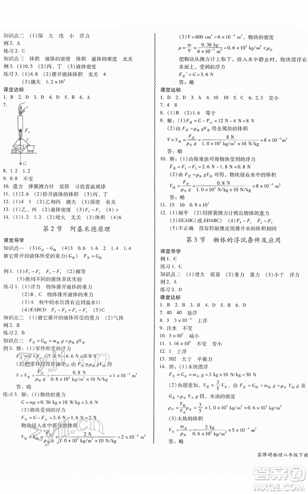 電子科技大學(xué)出版社2022零障礙導(dǎo)教導(dǎo)學(xué)案八年級(jí)物理下冊RJWL人教版答案