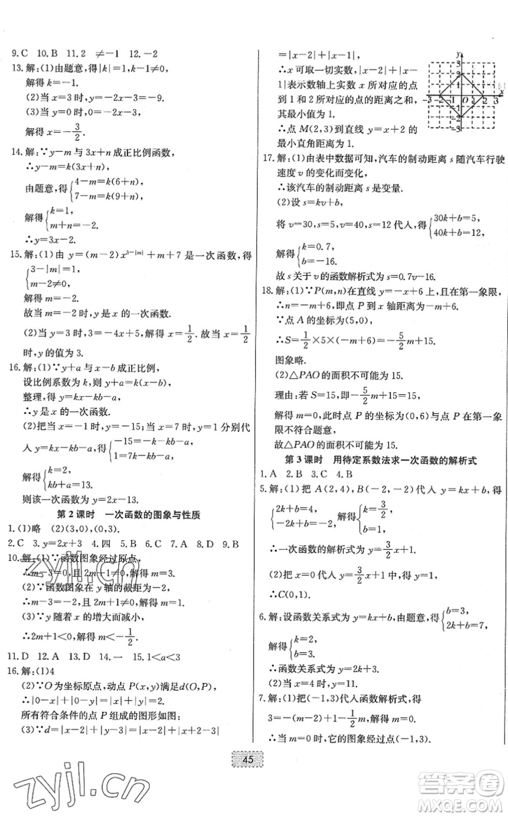 遼寧少年兒童出版社2022練重點(diǎn)八年級(jí)數(shù)學(xué)下冊(cè)RJ人教版河南專版答案