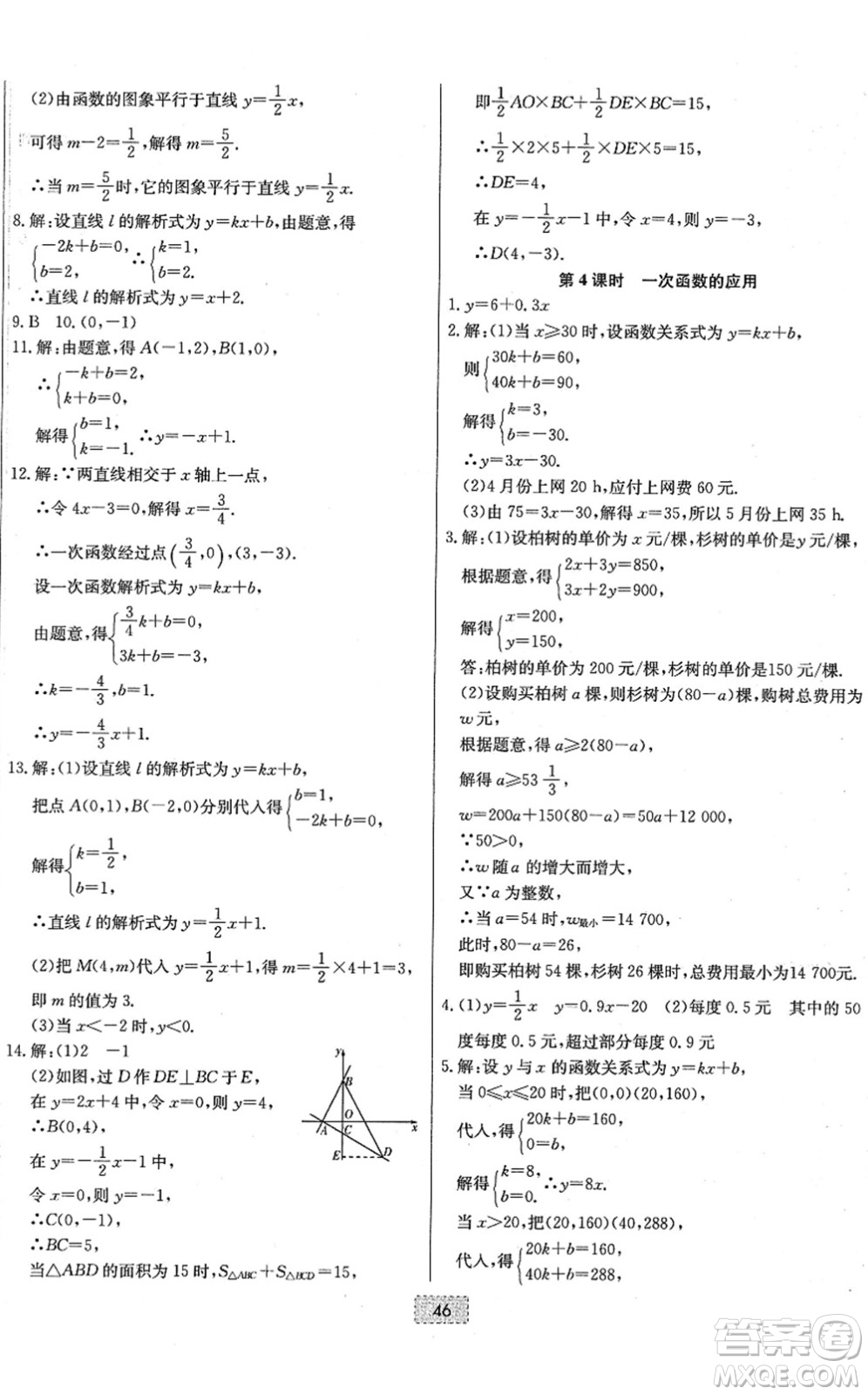 遼寧少年兒童出版社2022練重點(diǎn)八年級(jí)數(shù)學(xué)下冊(cè)RJ人教版河南專版答案