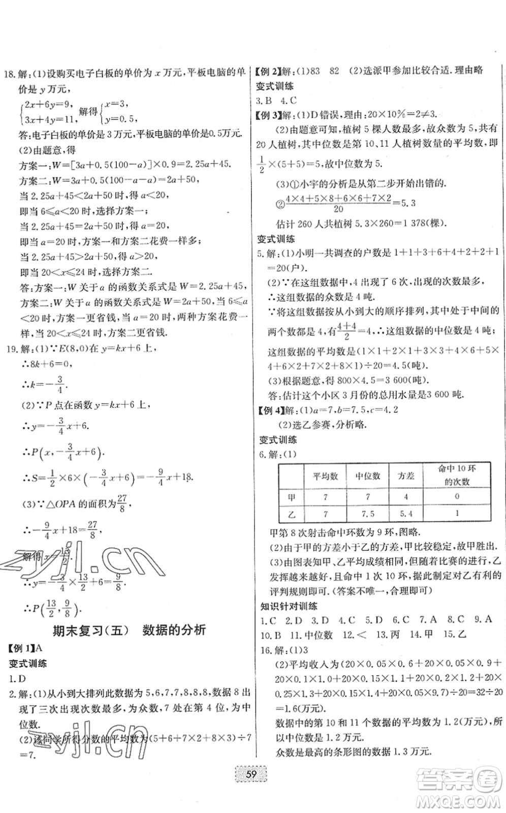 遼寧少年兒童出版社2022練重點(diǎn)八年級(jí)數(shù)學(xué)下冊(cè)RJ人教版河南專版答案