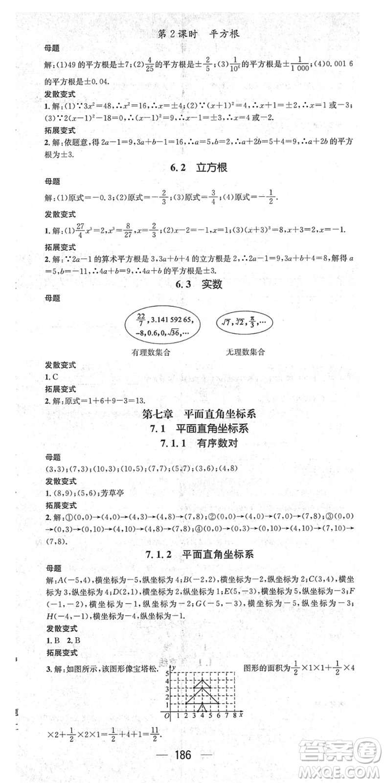 陽光出版社2022精英新課堂七年級數(shù)學(xué)下冊RJ人教版答案