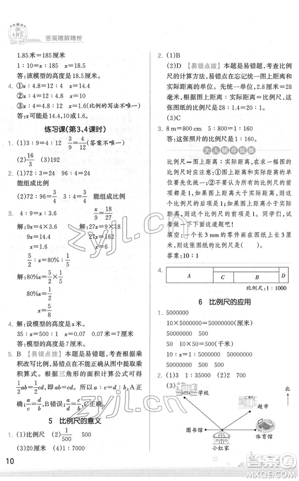 江西人民出版社2022王朝霞創(chuàng)維新課堂同步優(yōu)化訓(xùn)練六年級數(shù)學(xué)下冊SJ蘇教版答案