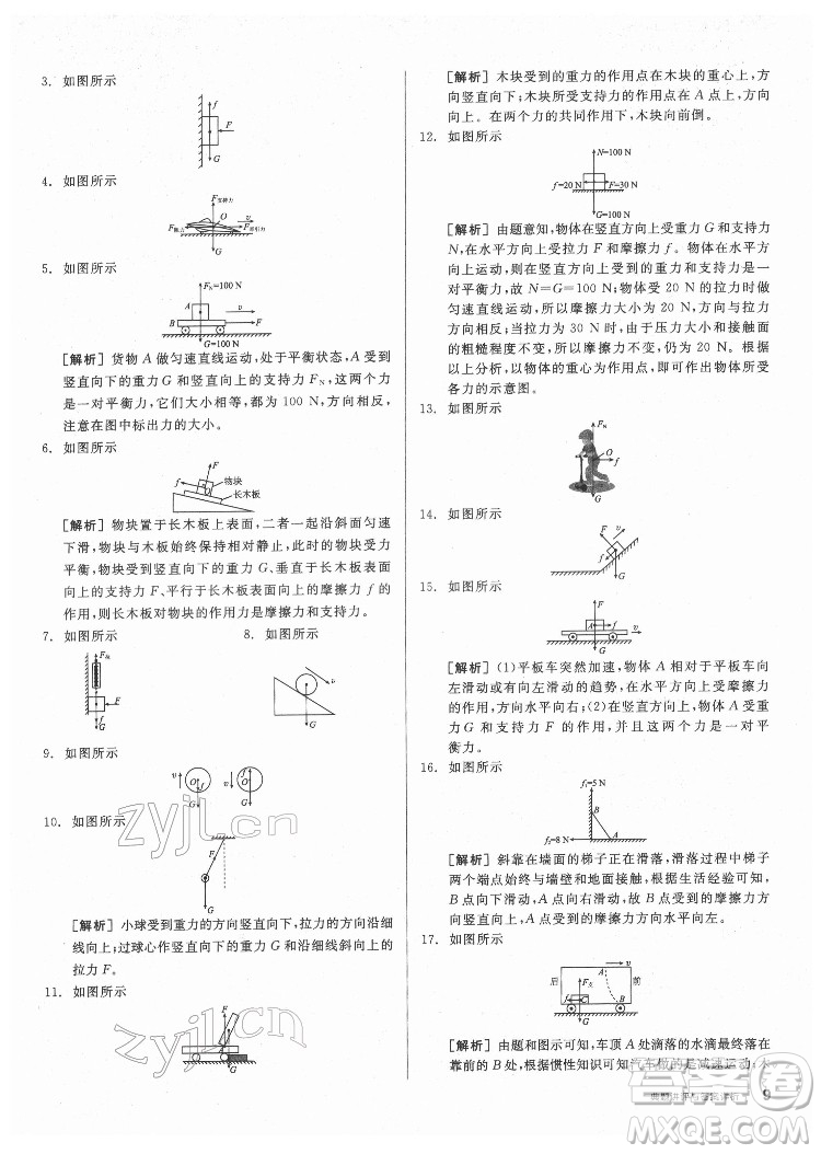 陽(yáng)光出版社2022練就優(yōu)等生物理八年級(jí)下冊(cè)RJ人教版答案