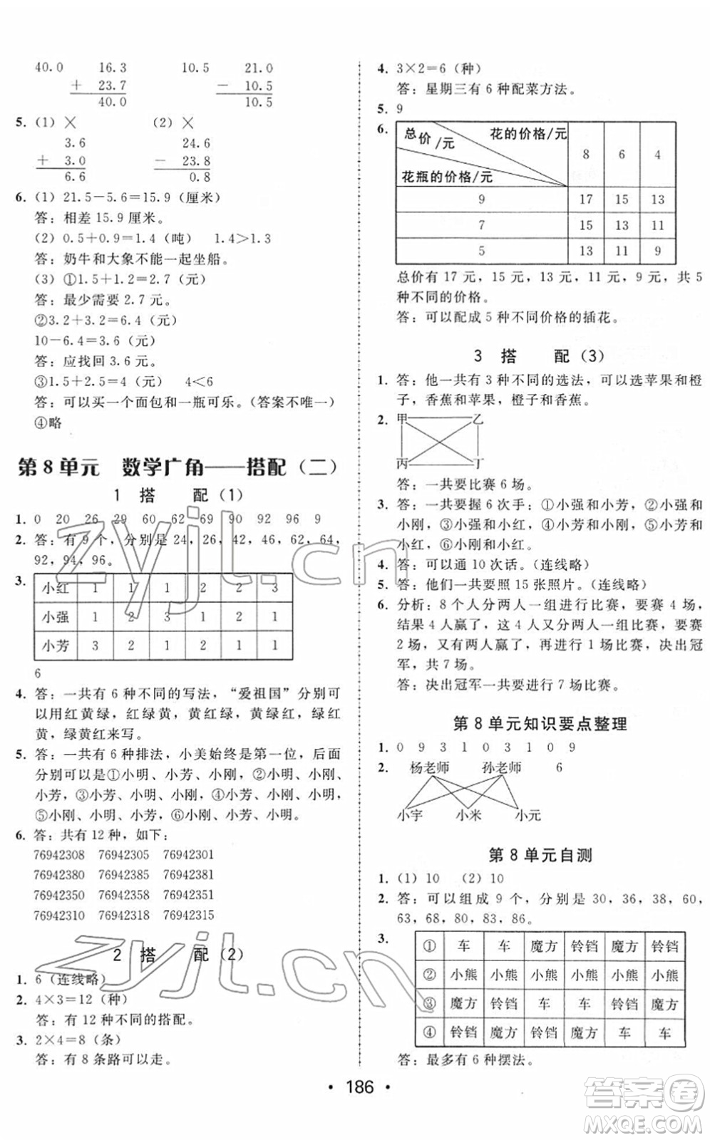 安徽人民出版社2022教與學(xué)課時(shí)學(xué)練測(cè)三年級(jí)數(shù)學(xué)下冊(cè)人教版答案