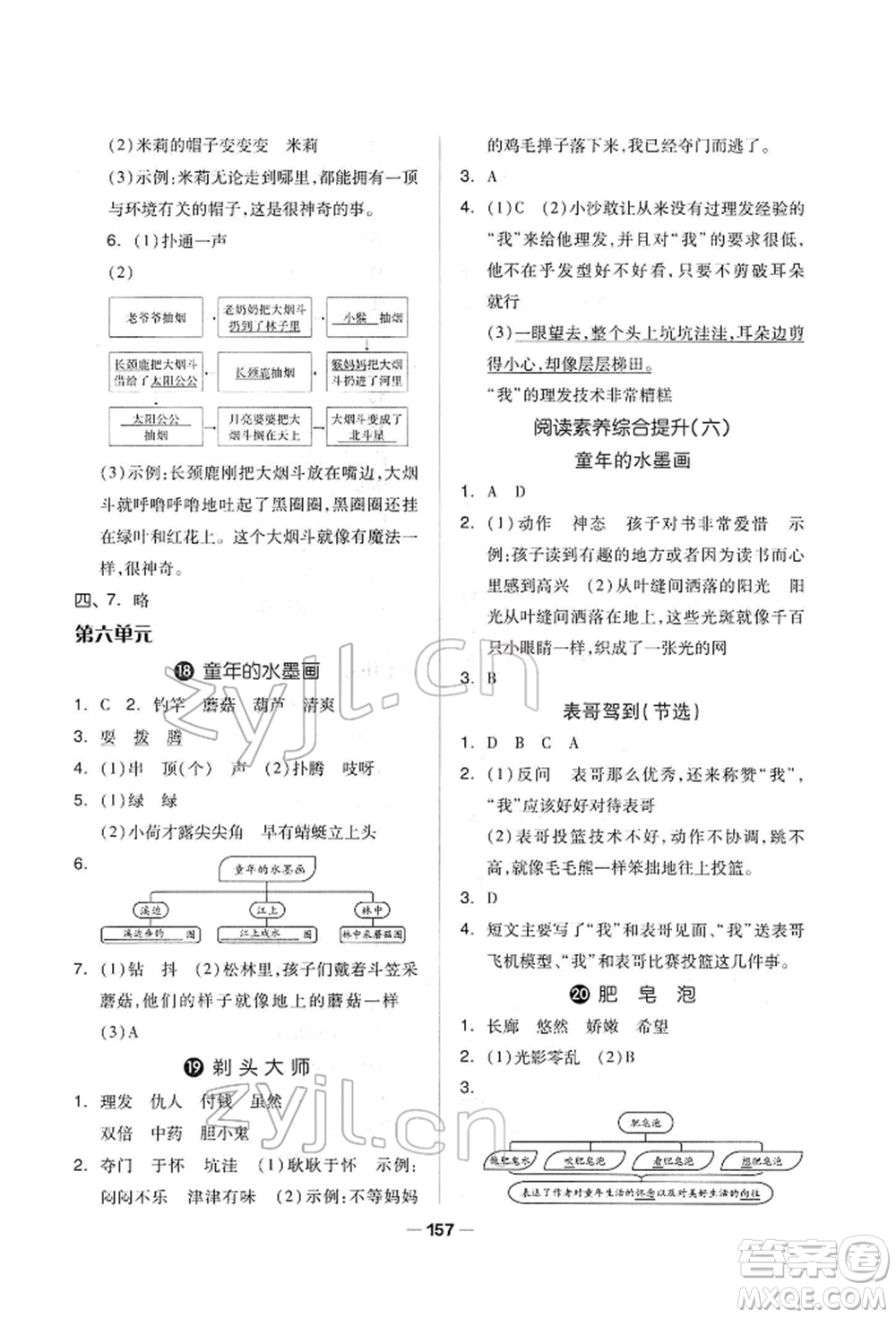 山東科學(xué)技術(shù)出版社2022新思維伴你學(xué)單元達(dá)標(biāo)測試卷三年級下冊語文人教版參考答案