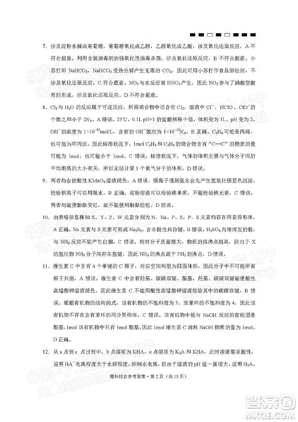 2022屆云師大附中高三適應(yīng)性月考十一理科綜合試題及答案