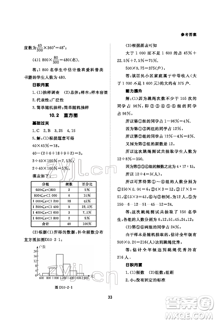 北京師范大學出版社2022數(shù)學配套綜合練習七年級下冊人教版答案