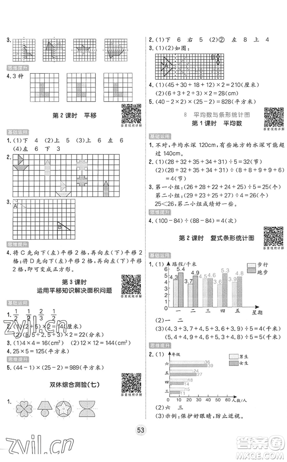 天津人民出版社2022核心課堂四年級(jí)數(shù)學(xué)下冊(cè)RJ人教版答案