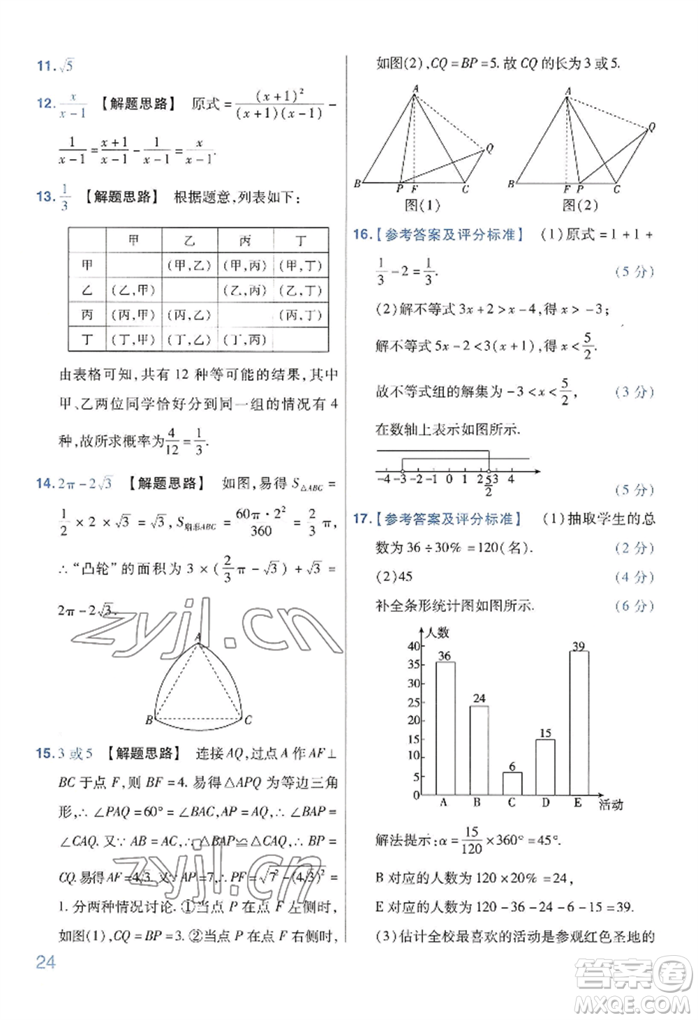 延邊教育出版社2022金考卷百校聯(lián)盟中考信息卷數(shù)學(xué)通用版河南專(zhuān)版參考答案