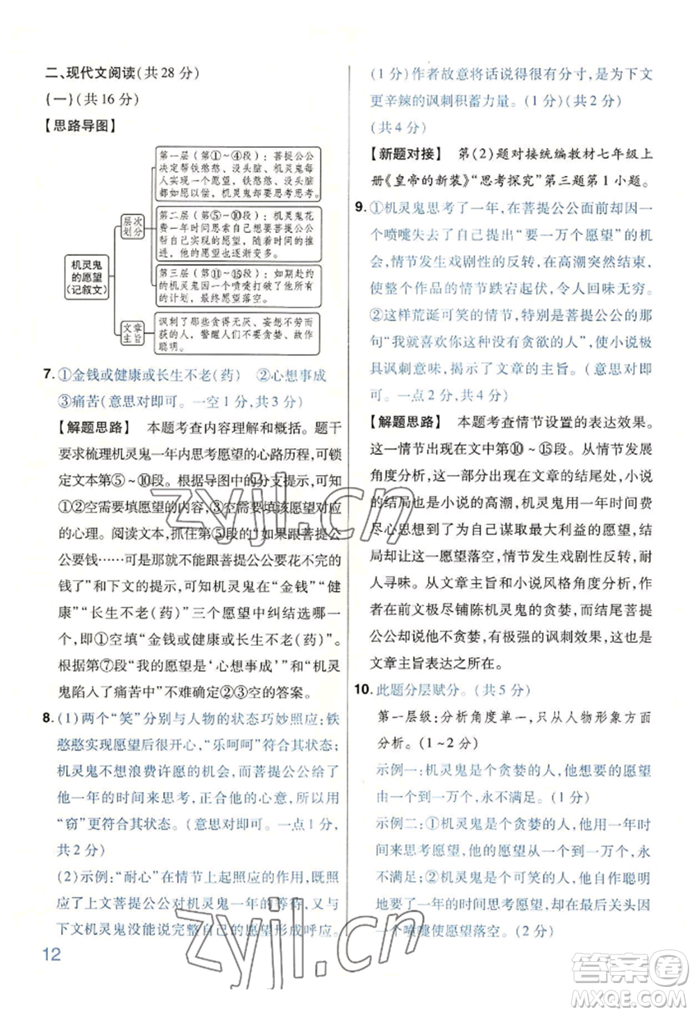 延邊教育出版社2022金考卷百校聯(lián)盟中考信息卷語(yǔ)文通用版河南專版參考答案