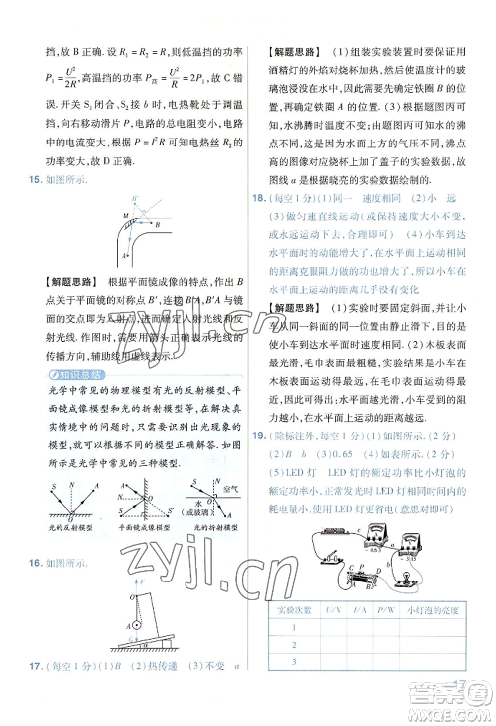 延邊教育出版社2022金考卷百校聯(lián)盟中考信息卷物理通用版河南專版參考答案