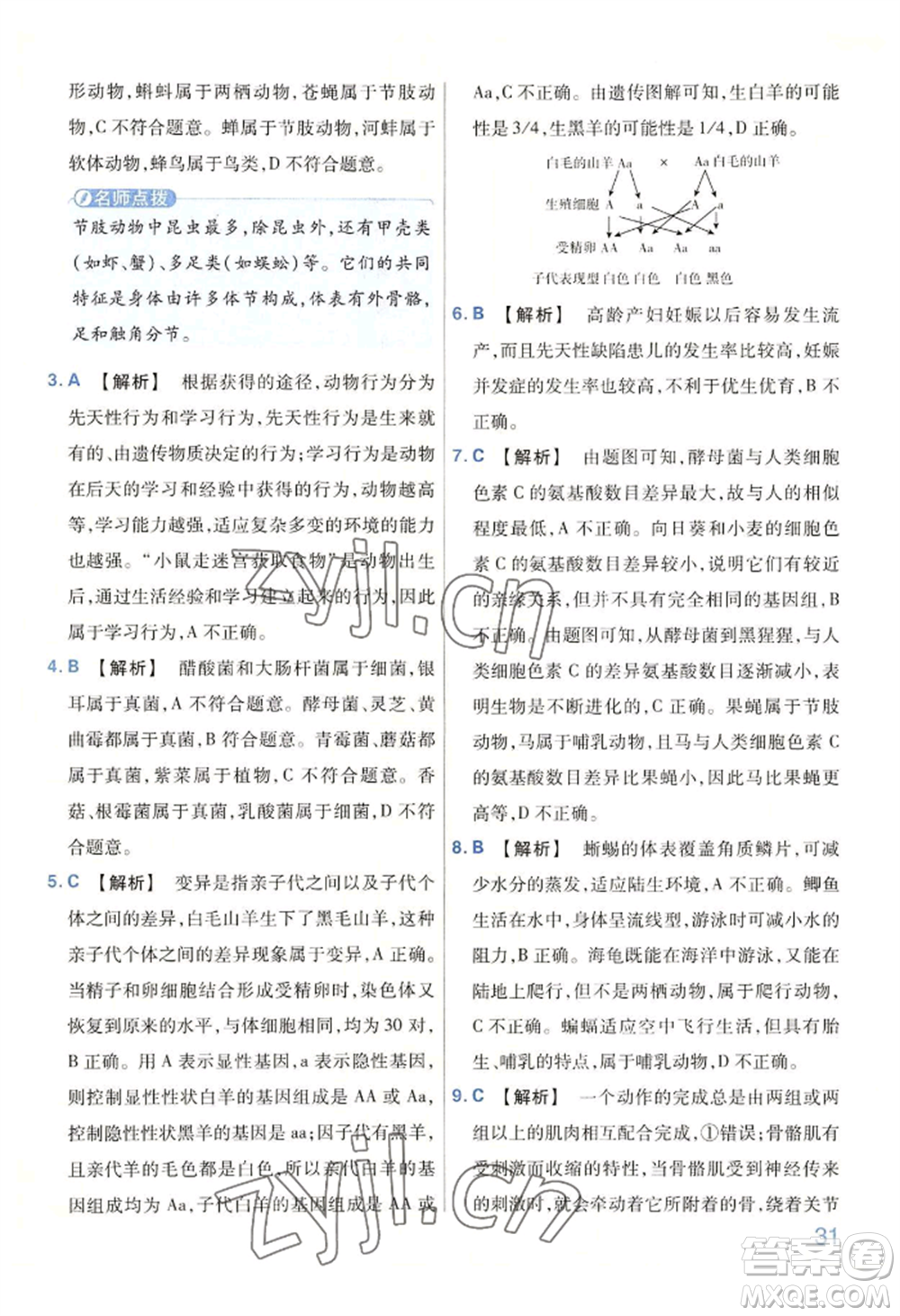 延邊教育出版社2022金考卷百校聯(lián)盟中考信息卷生物學(xué)通用版河南專版參考答案