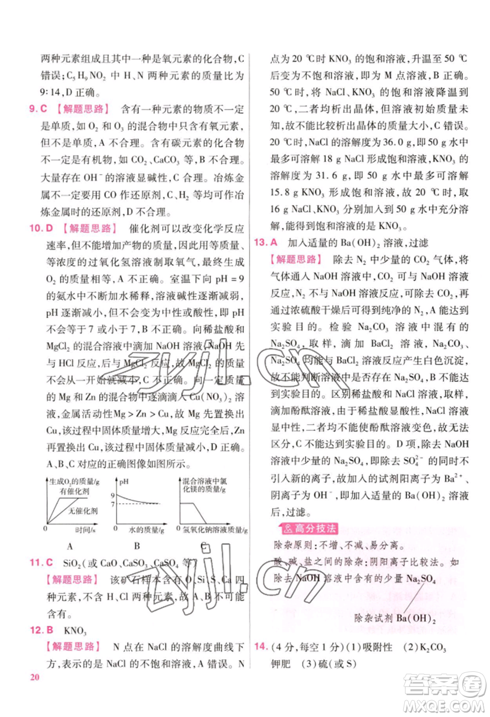 延邊教育出版社2022金考卷百校聯(lián)盟中考信息卷化學通用版江西專版參考答案