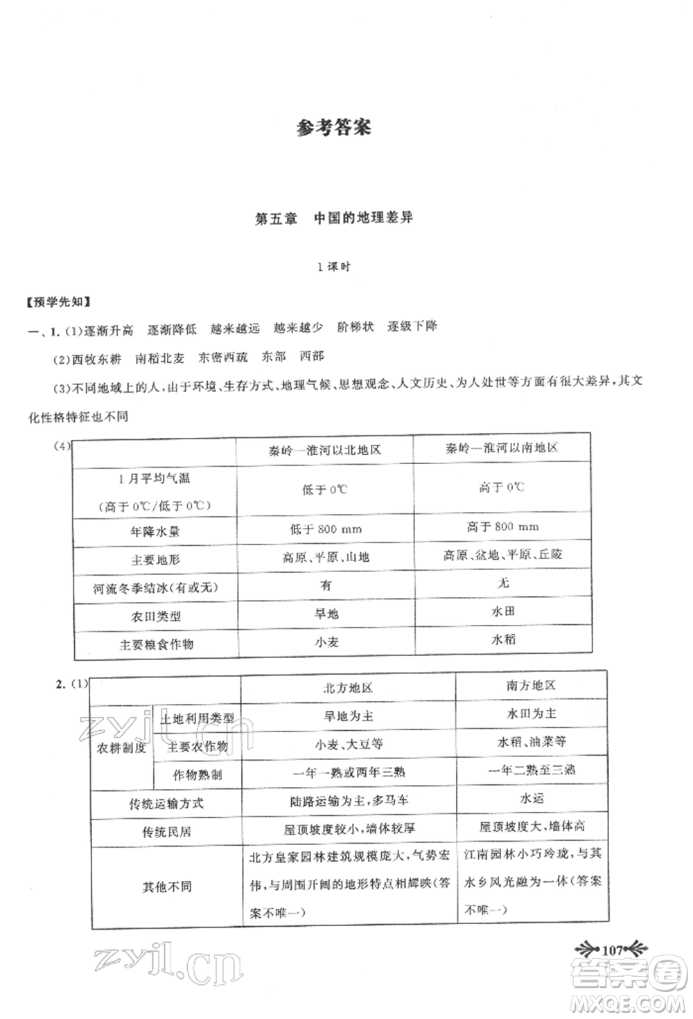 黃山書社2022自主學(xué)習(xí)當(dāng)堂反饋八年級下冊地理人教版參考答案