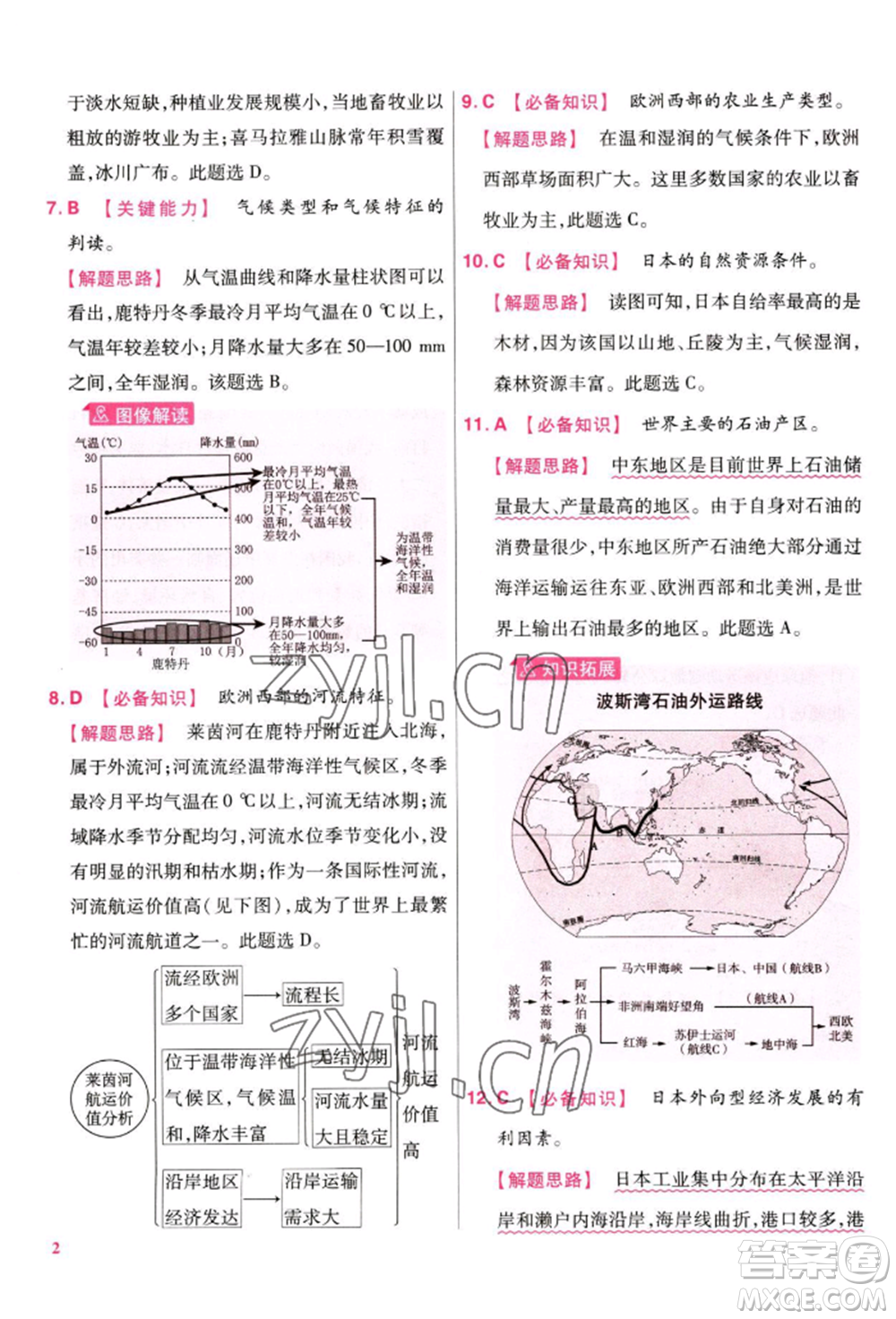 延邊教育出版社2022金考卷百校聯(lián)盟中考信息卷地理通用版江西專版參考答案