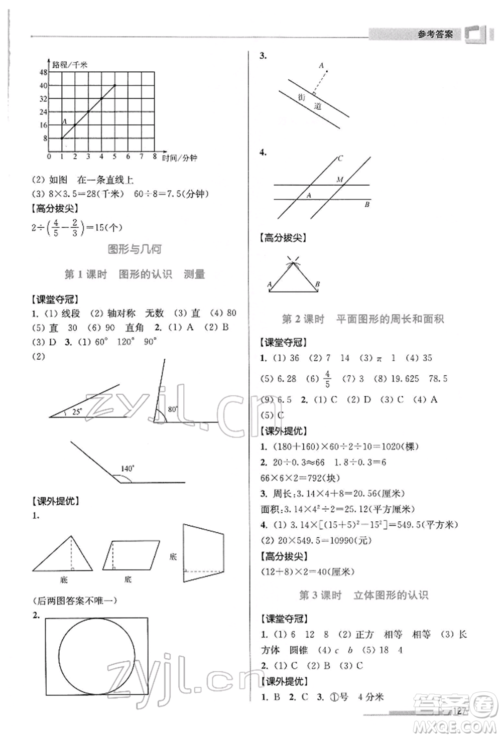 江蘇鳳凰美術(shù)出版社2022超能學(xué)典高分拔尖提優(yōu)訓(xùn)練六年級(jí)下冊(cè)數(shù)學(xué)江蘇版參考答案