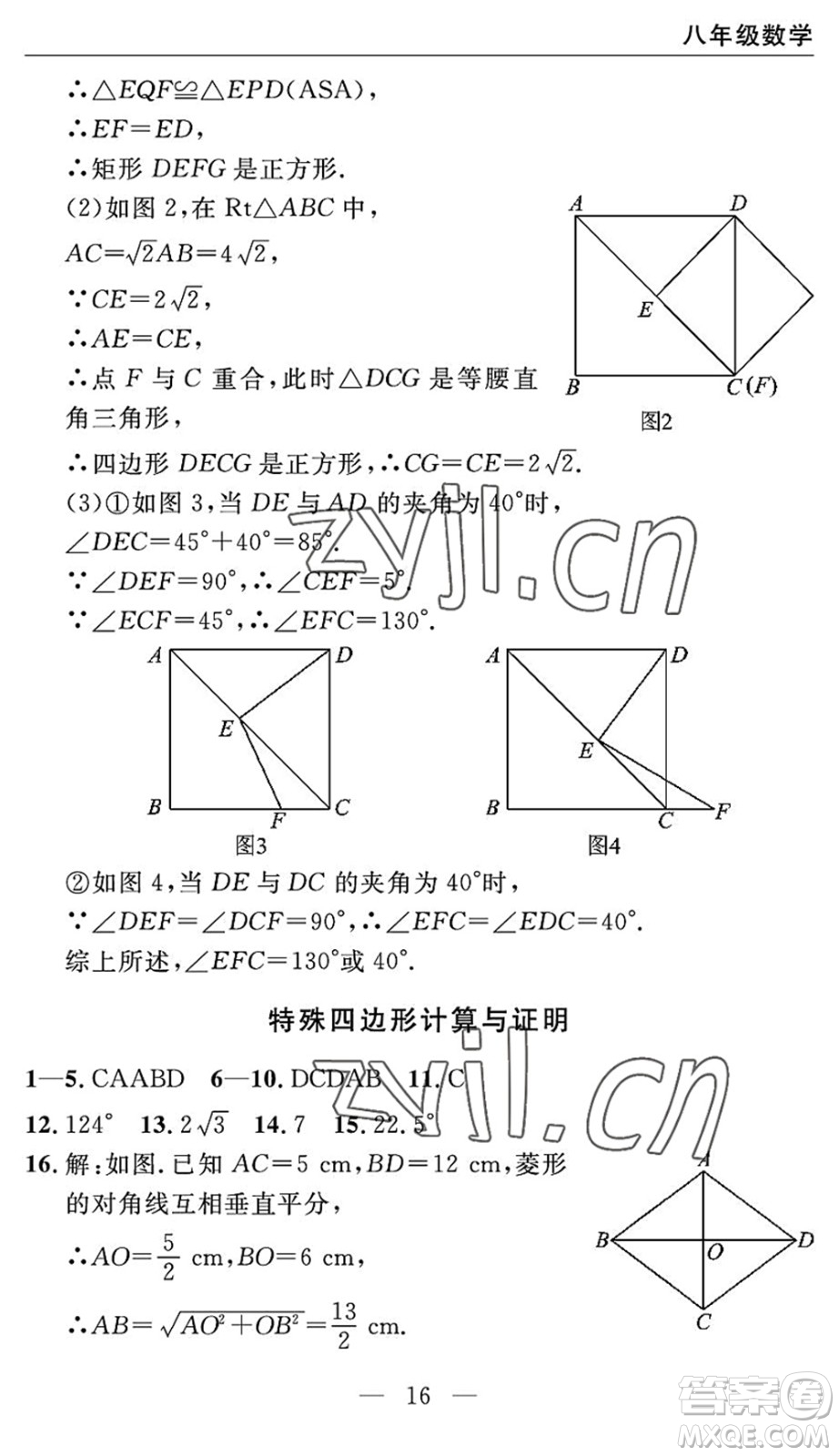 長(zhǎng)江少年兒童出版社2022智慧課堂自主評(píng)價(jià)八年級(jí)數(shù)學(xué)下冊(cè)通用版宜昌專(zhuān)版答案