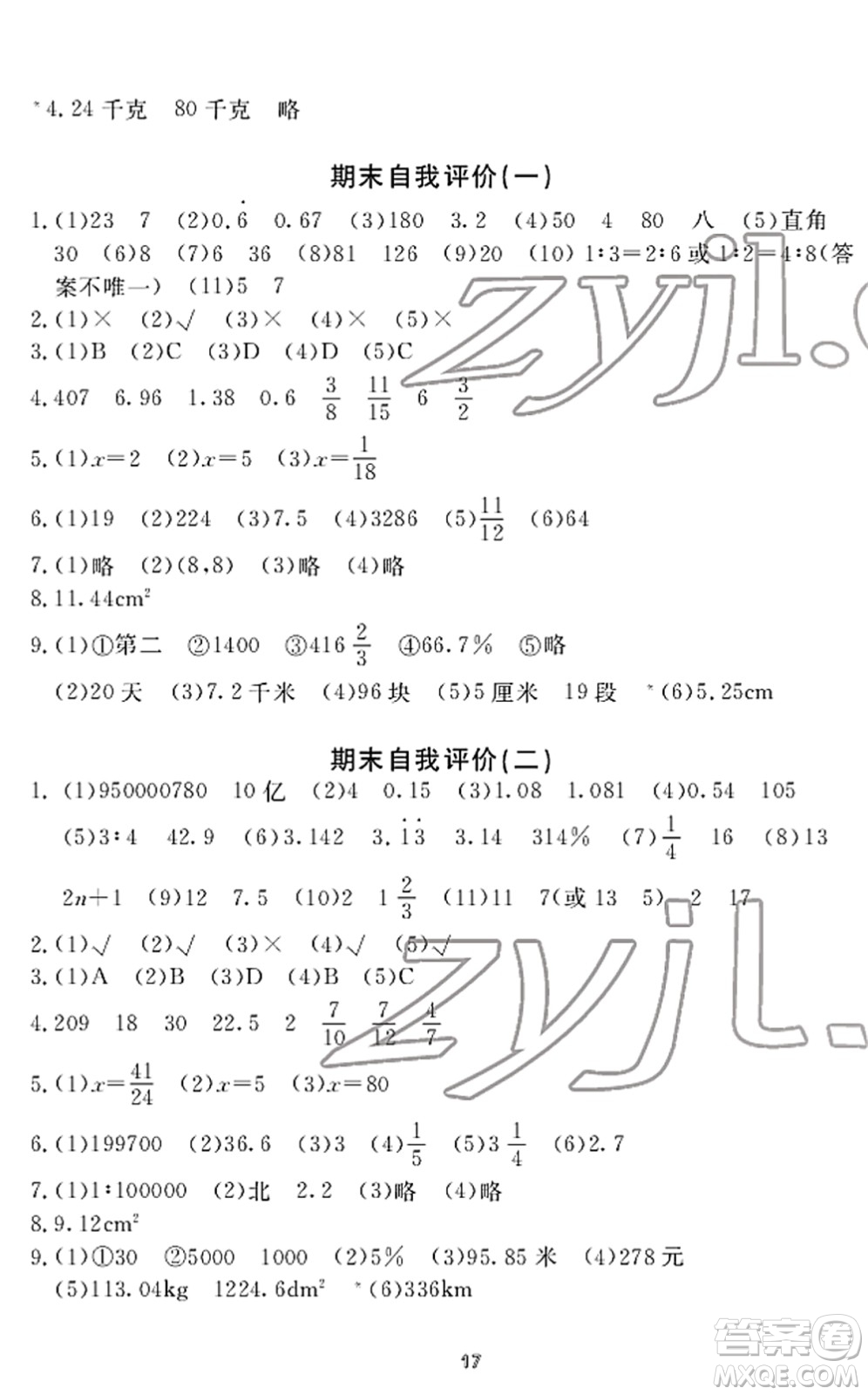 寧波出版社2022學(xué)習(xí)方法指導(dǎo)叢書六年級(jí)數(shù)學(xué)下冊(cè)人教版答案