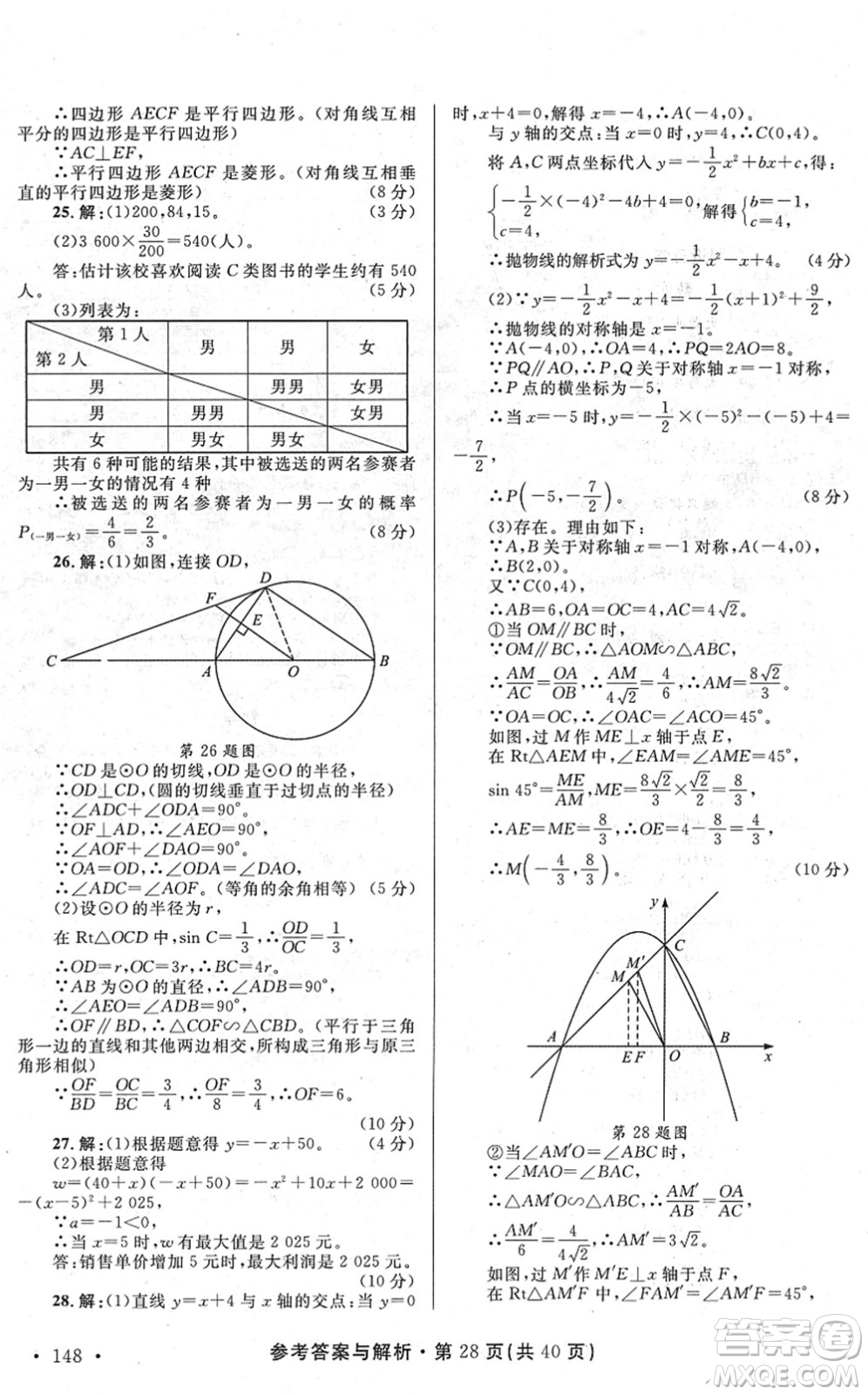 陜西師范大學(xué)出版總社2022青海省中考模擬試卷數(shù)學(xué)通用版答案