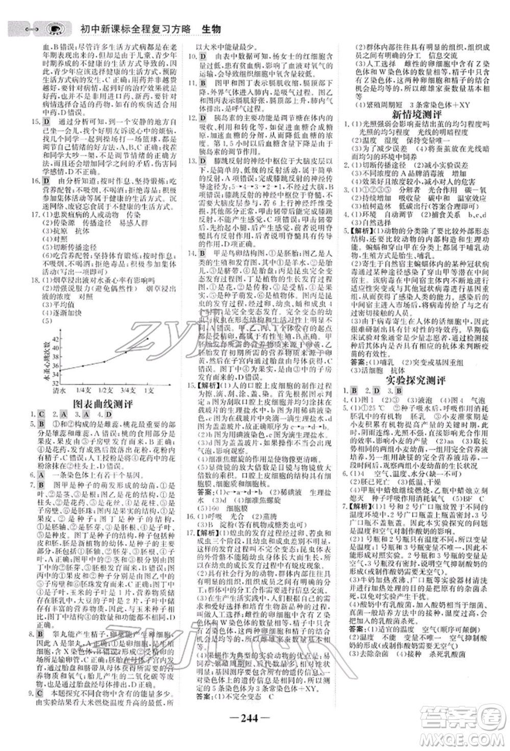 未來(lái)出版社2022世紀(jì)金榜初中全程復(fù)習(xí)方略生物人教版參考答案