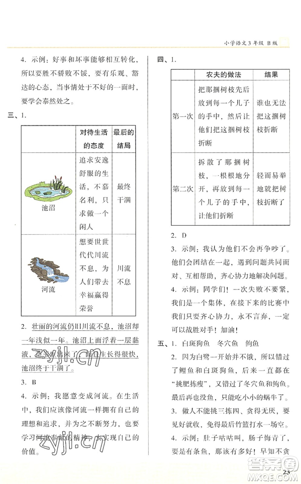 江蘇鳳凰文藝出版社2022木頭馬閱讀力測評三年級語文下冊B版武漢專版答案