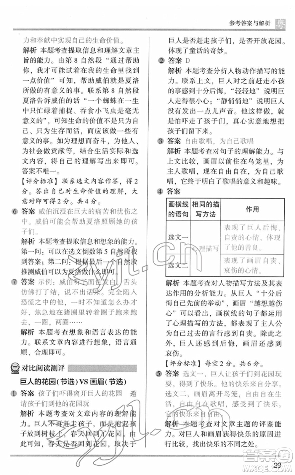 江蘇鳳凰文藝出版社2022木頭馬閱讀力測評四年級語文下冊B版廣東專版答案