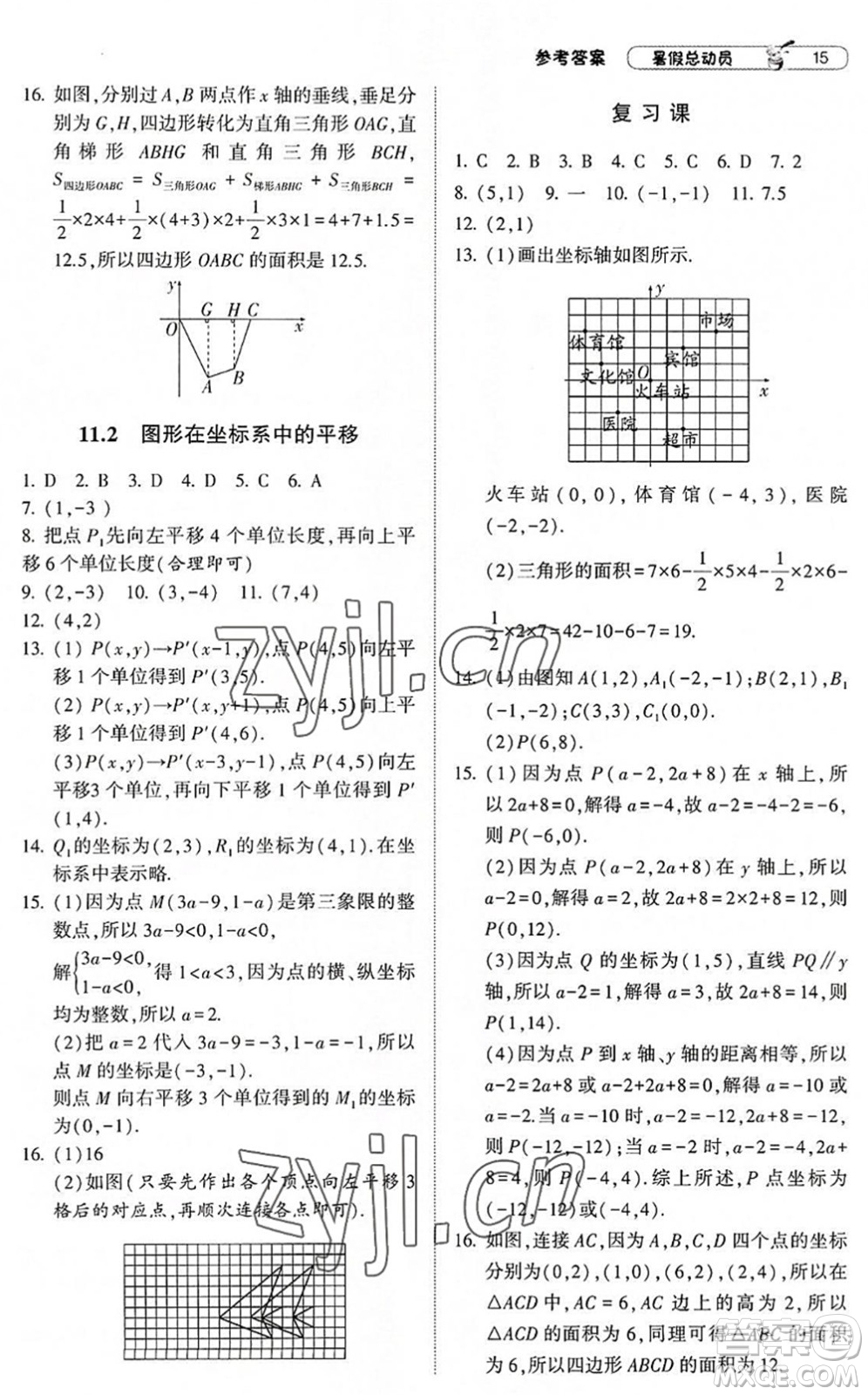 寧夏人民教育出版社2022經(jīng)綸學(xué)典暑假總動員七年級數(shù)學(xué)滬科版答案