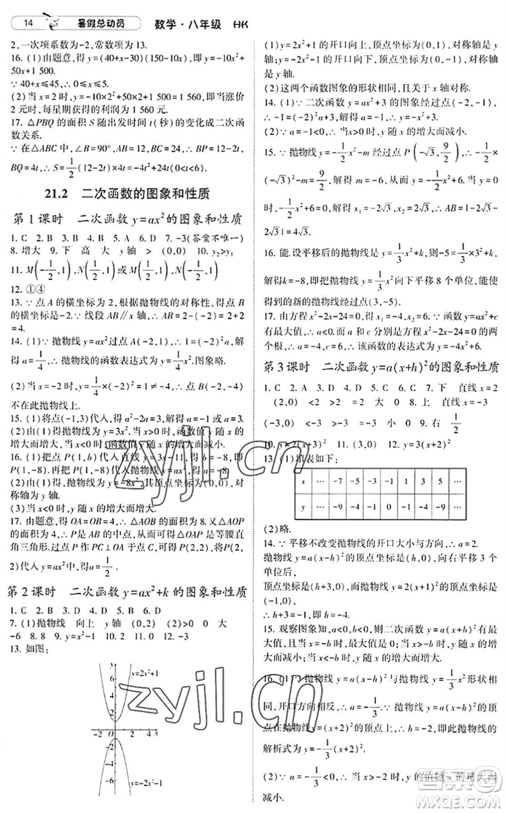 寧夏人民教育出版社2022經(jīng)綸學(xué)典暑假總動員八年級數(shù)學(xué)滬科版答案