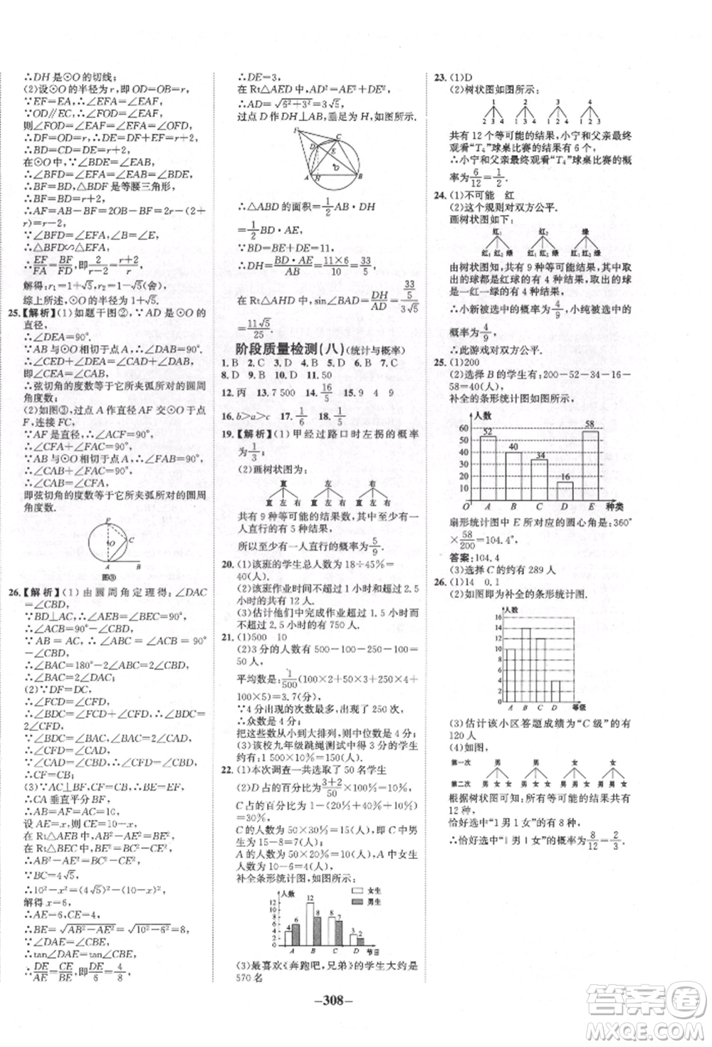 未來出版社2022世紀金榜初中全程復(fù)習(xí)方略數(shù)學(xué)人教版青海專版參考答案