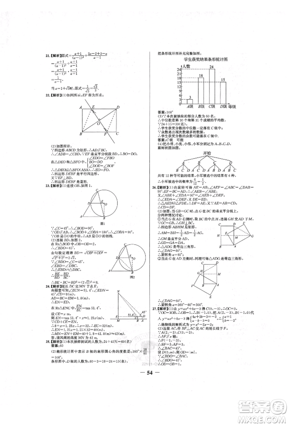 未來出版社2022世紀金榜初中全程復(fù)習(xí)方略數(shù)學(xué)人教版青海專版參考答案