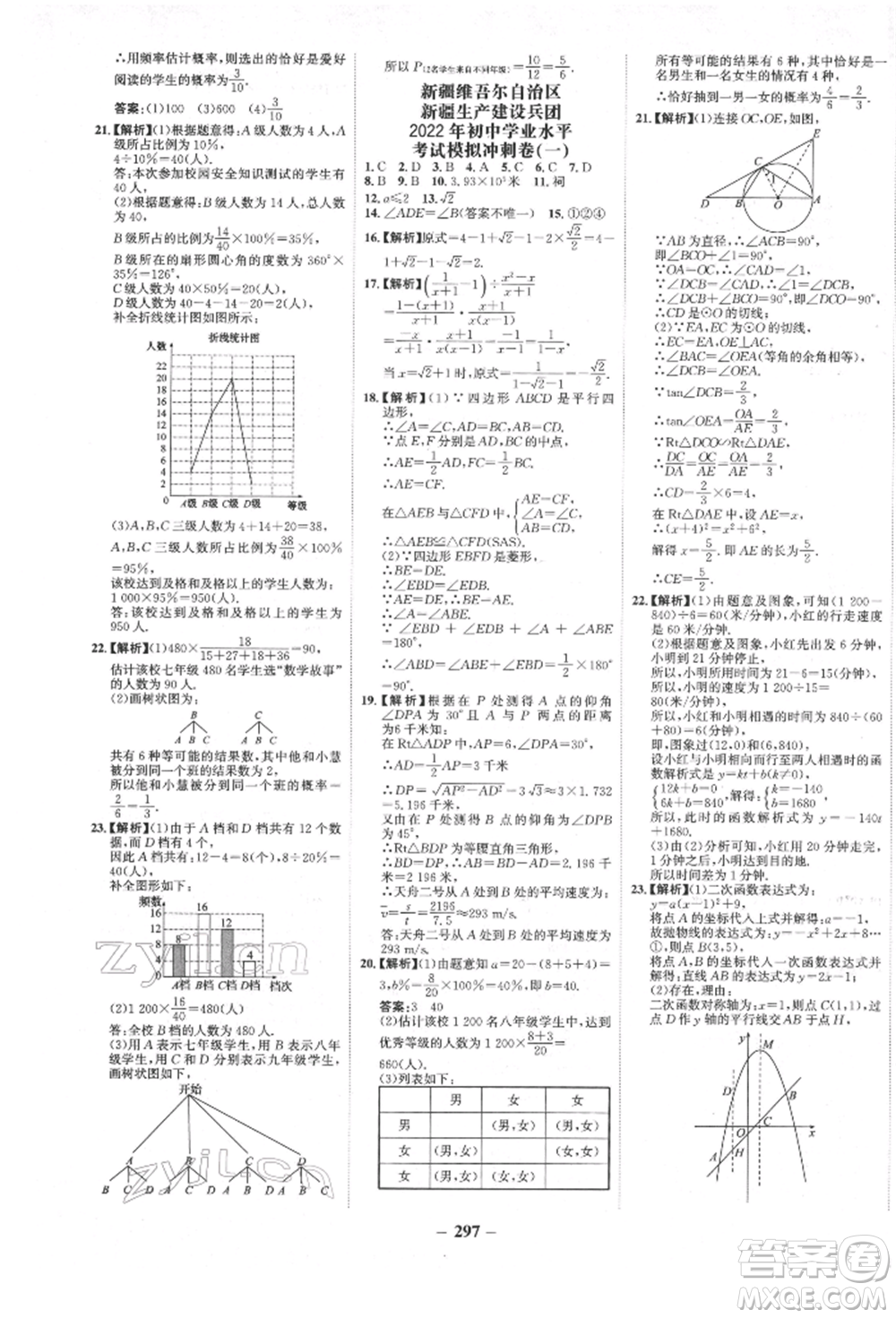 河北少年兒童出版社2022世紀金榜初中全程復習方略數(shù)學人教版新疆專版參考答案