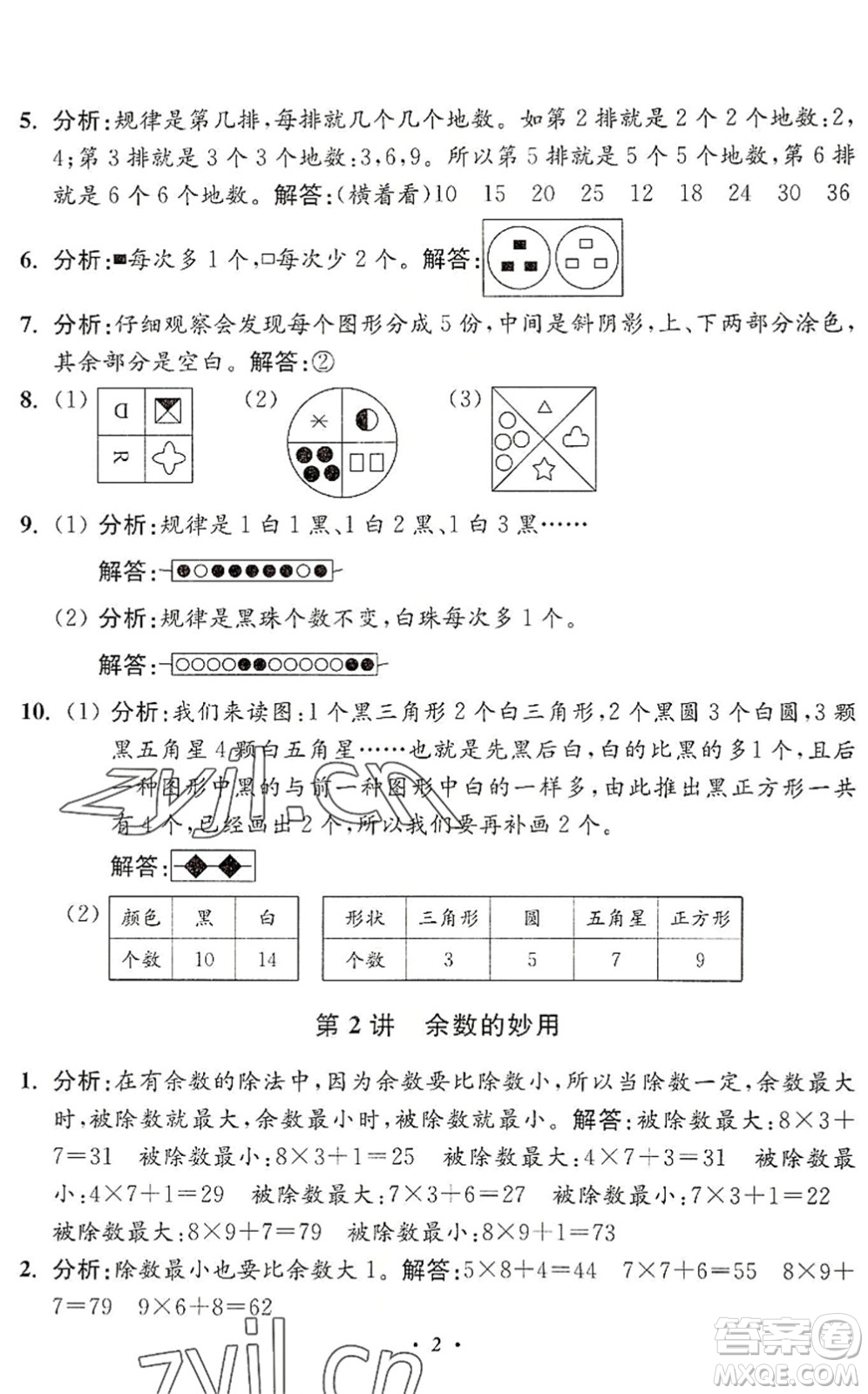 江蘇鳳凰美術(shù)出版社2022暑假培優(yōu)銜接16講2升3年級(jí)數(shù)學(xué)人教版答案