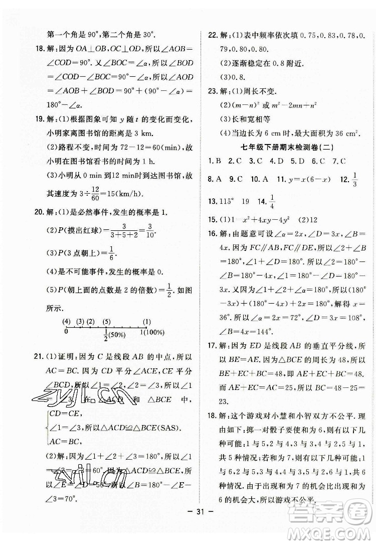 合肥工業(yè)大學(xué)出版社2022暑假總動(dòng)員七年級(jí)數(shù)學(xué)BS北師版答案