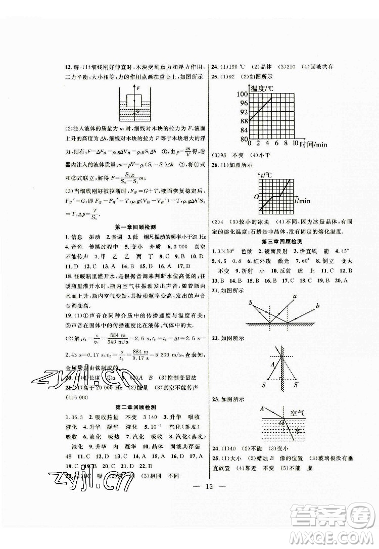 合肥工業(yè)大學出版社2022暑假總動員八年級物理SK蘇科版答案