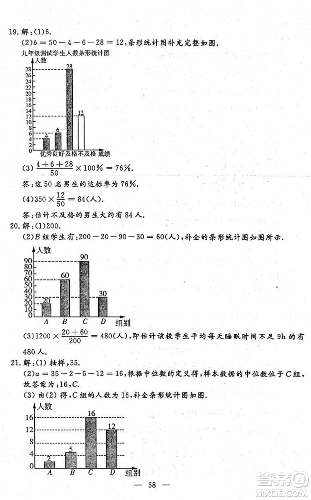 吉林教育出版社2022文曲星中考總復(fù)習(xí)九年級(jí)數(shù)學(xué)下冊(cè)RJ人教版答案