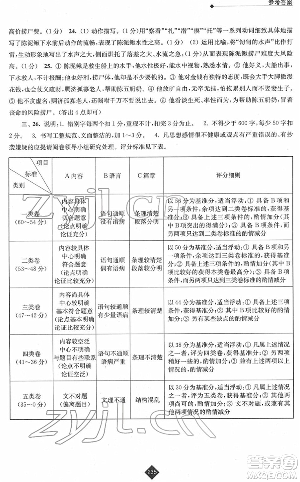 江蘇人民出版社2022中考復(fù)習(xí)指南九年級語文通用版答案