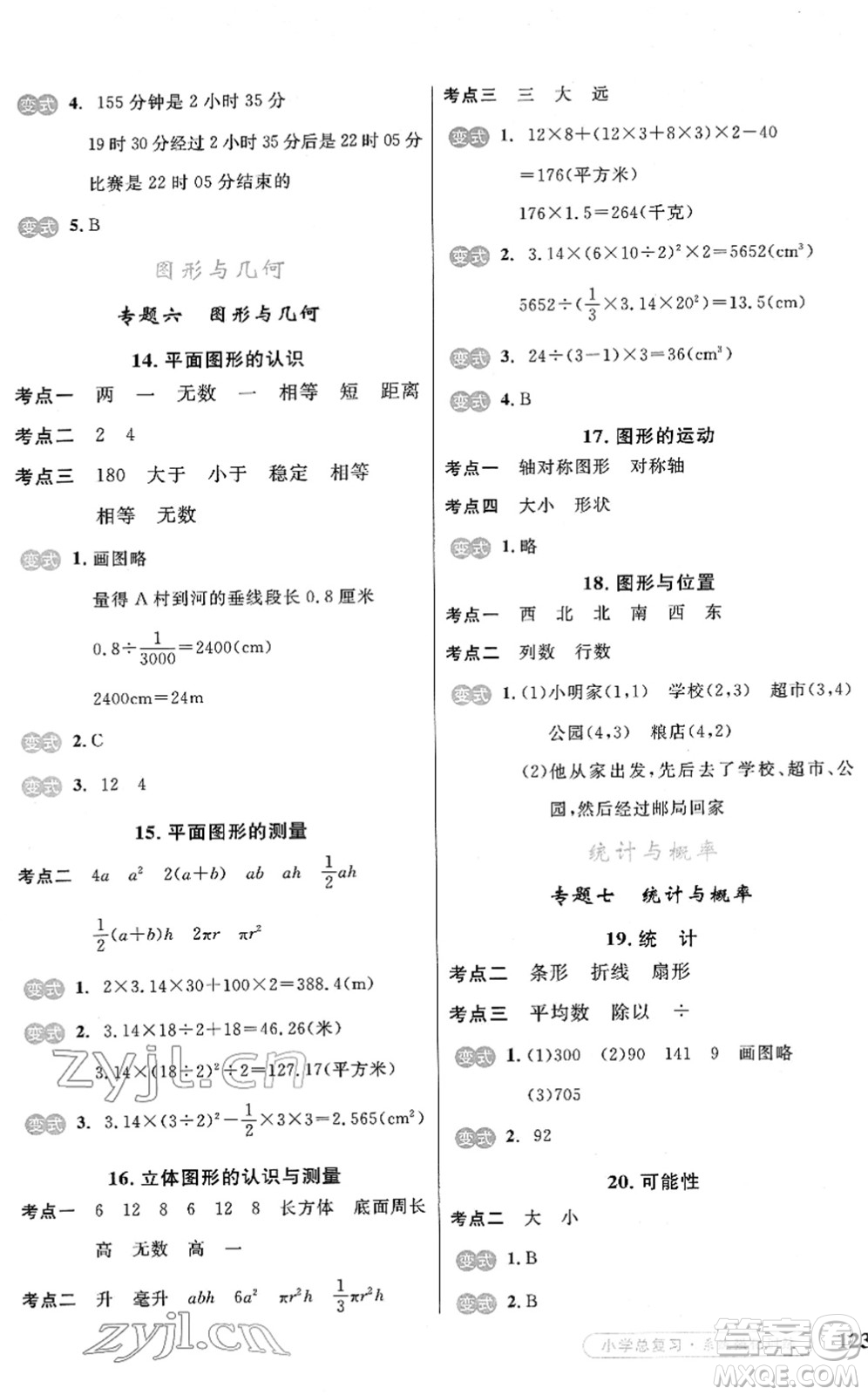 寧夏人民教育出版社2022小學(xué)總復(fù)習(xí)系統(tǒng)強(qiáng)化訓(xùn)練六年級(jí)數(shù)學(xué)人教版答案