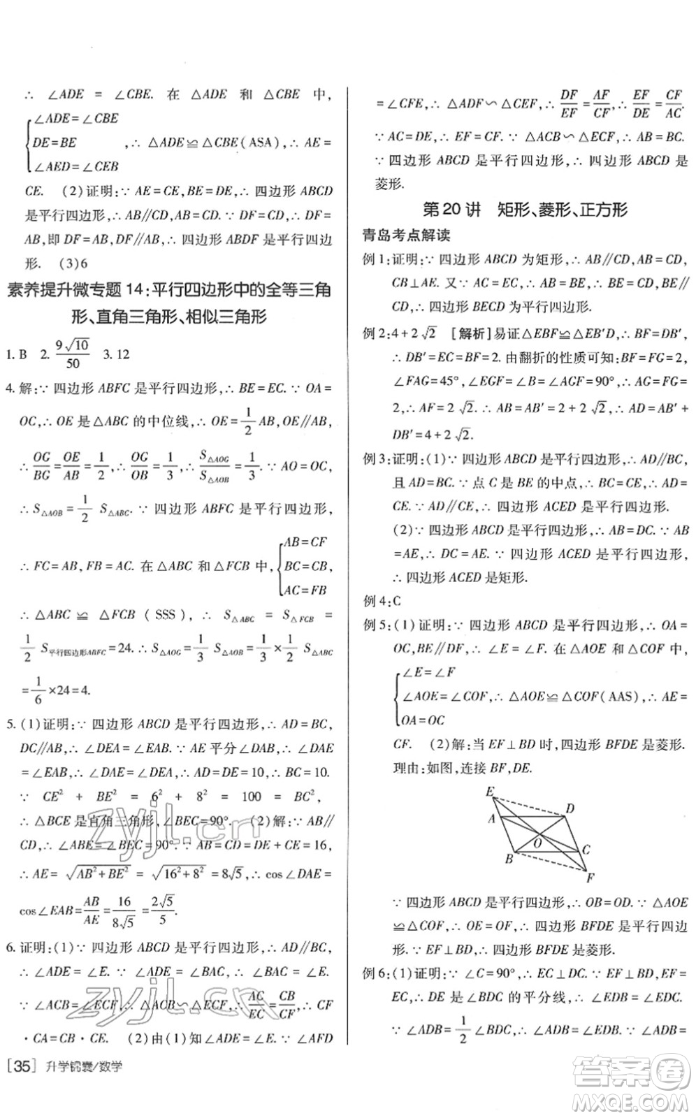 新疆青少年出版社2022升學(xué)錦囊九年級數(shù)學(xué)青島專版答案