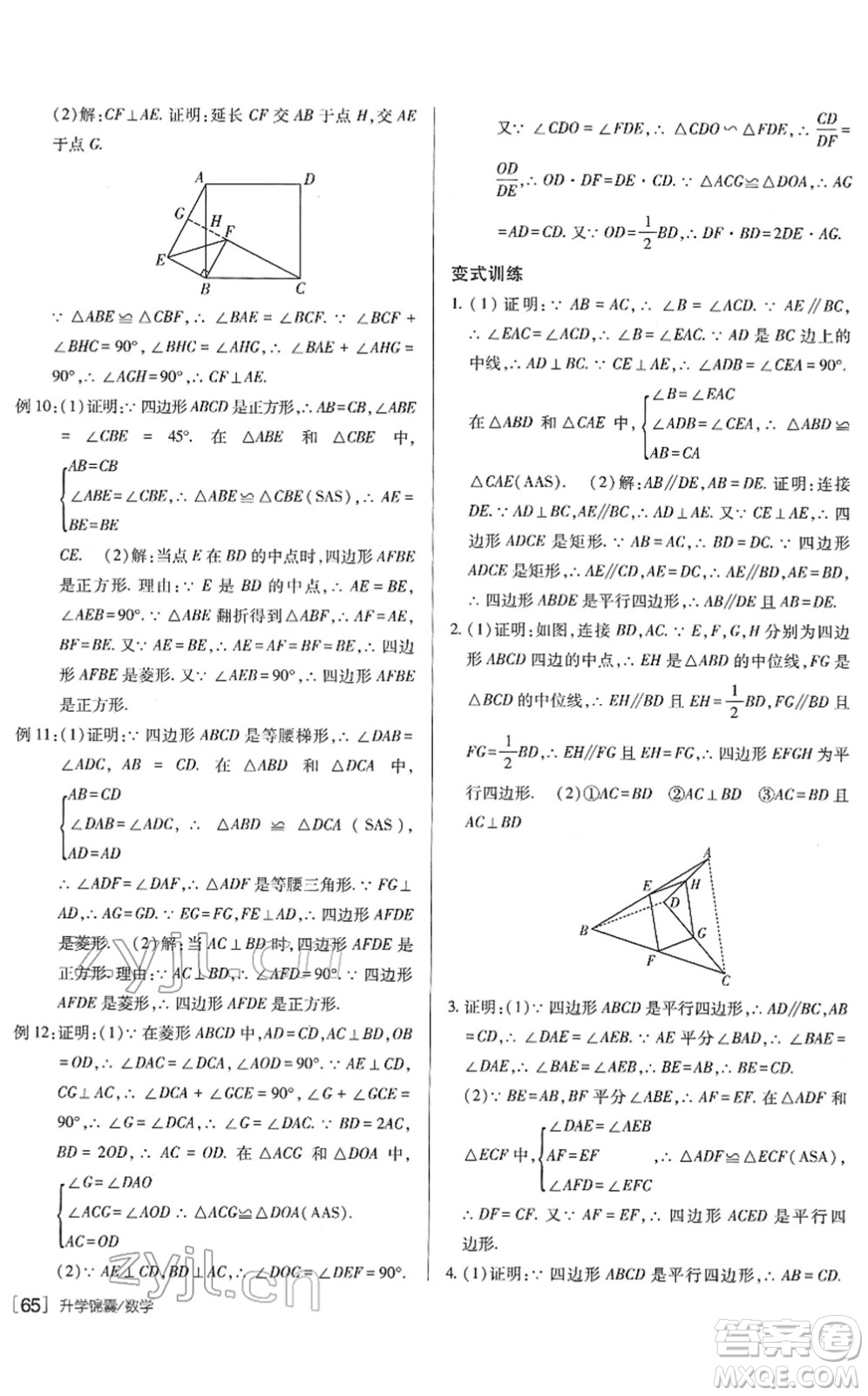 新疆青少年出版社2022升學(xué)錦囊九年級數(shù)學(xué)青島專版答案