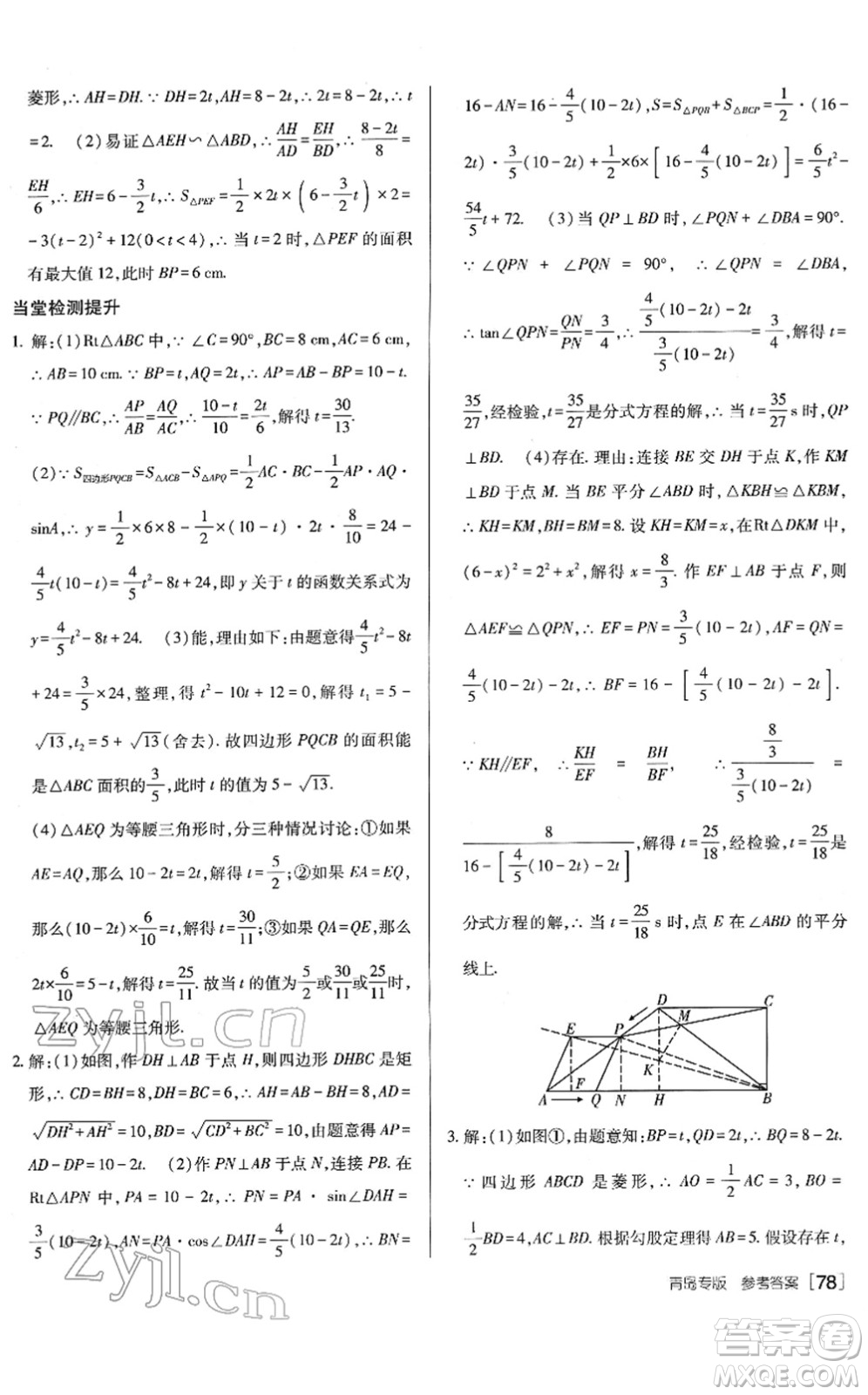 新疆青少年出版社2022升學(xué)錦囊九年級數(shù)學(xué)青島專版答案