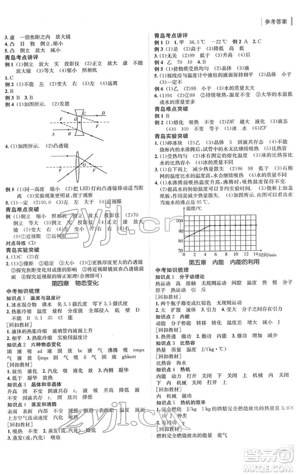 新疆青少年出版社2022升學(xué)錦囊九年級(jí)物理青島專版答案