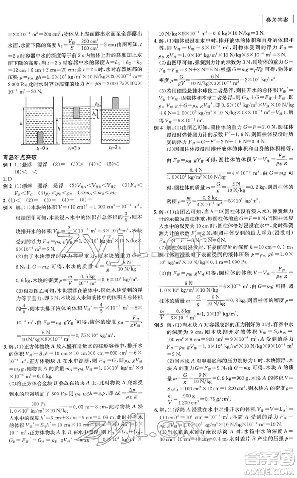 新疆青少年出版社2022升學(xué)錦囊九年級(jí)物理青島專版答案