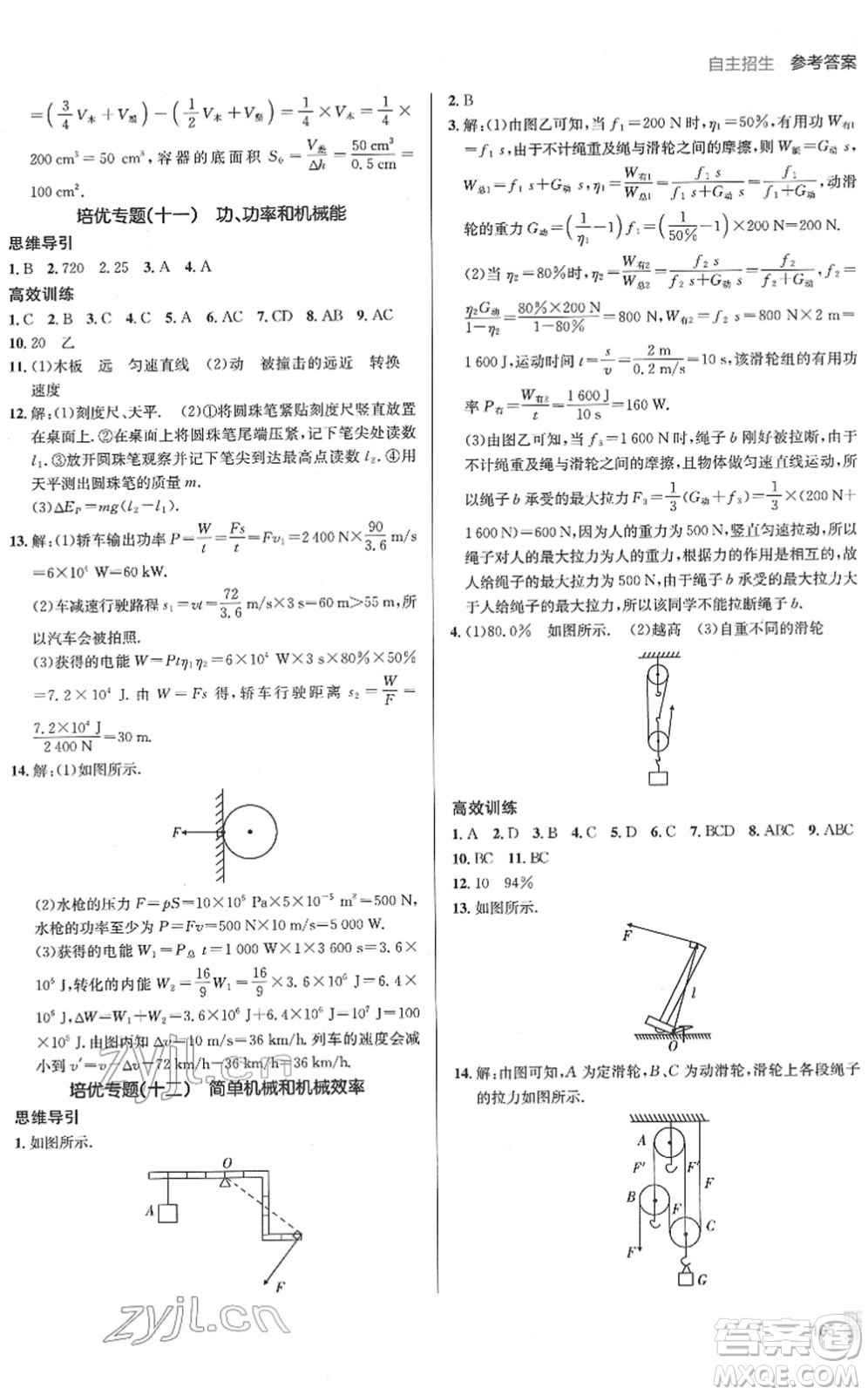 新疆青少年出版社2022升學(xué)錦囊九年級(jí)物理青島專版答案