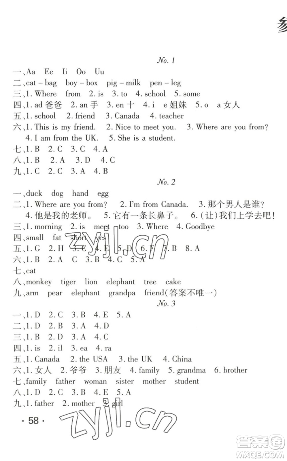 武漢大學(xué)出版社2022happy暑假作業(yè)快樂暑假三年級(jí)英語人教版答案