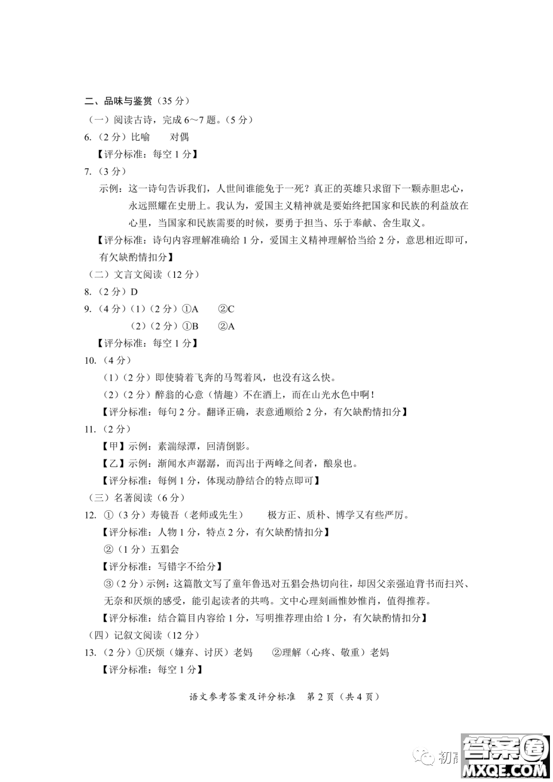 2022年海南省初中學(xué)業(yè)水平考試語(yǔ)文試卷及答案