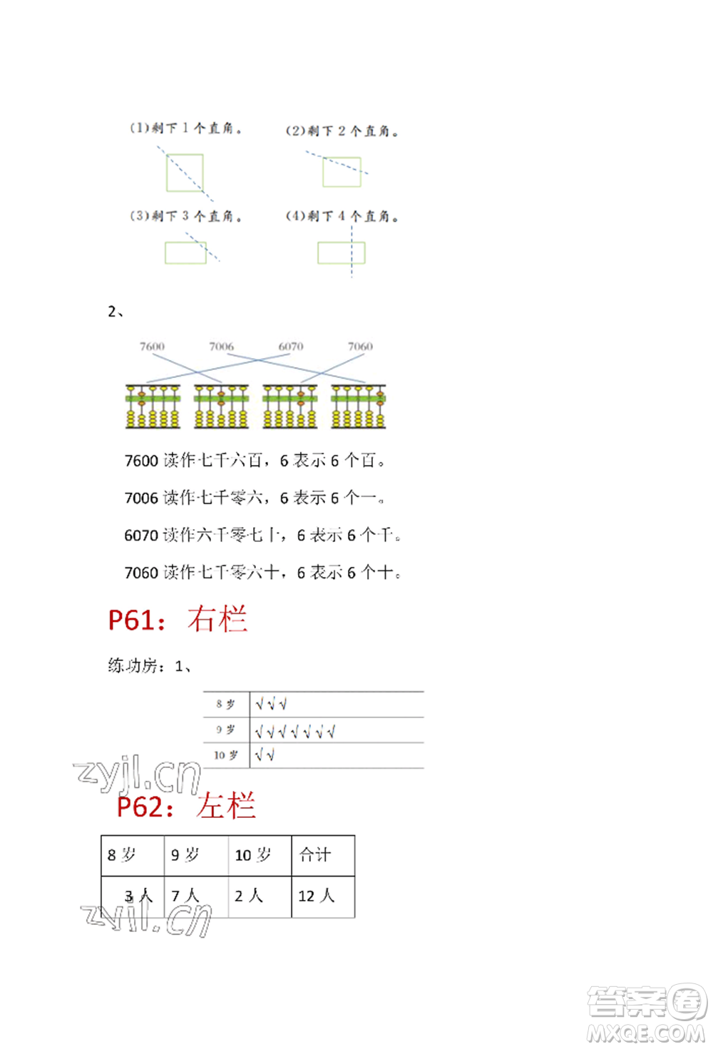 安徽少年兒童出版社2022暑假生活二年級數(shù)學(xué)蘇教版參考答案